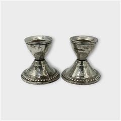 Vintage Antique Uchin Creations Sterling Weighted Candlestick Holders